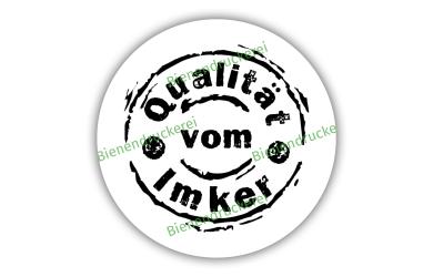 Deckeletikett 0925 "Qualität vom Imker weiß" 