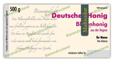 Honigglas Etikett Motiv 006 - Multicolor 