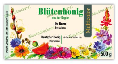 Honigglas Etikett Motiv 066 - Multicolor 