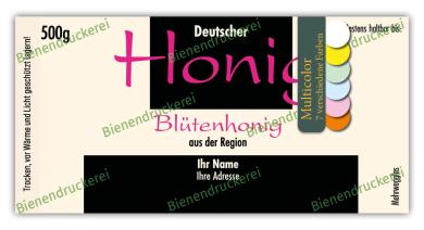 Honigglas Etikett Motiv 015 - Multicolor 