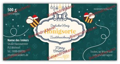 Honigglas Etikett Motiv 214 500g klassisch Nassleim