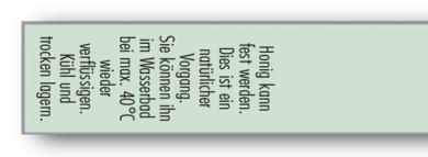 Gewährverschluss 153 mint + Honig kann fest werden. 