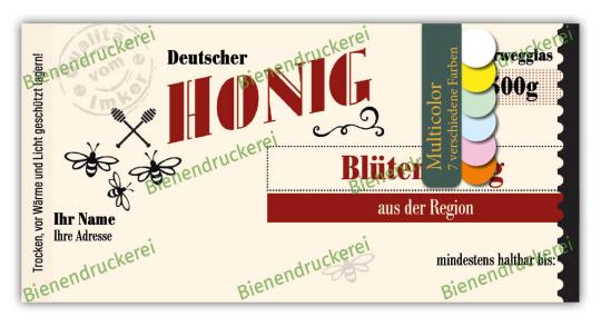 Honigglas Etikett Motiv 156 - Multicolor 