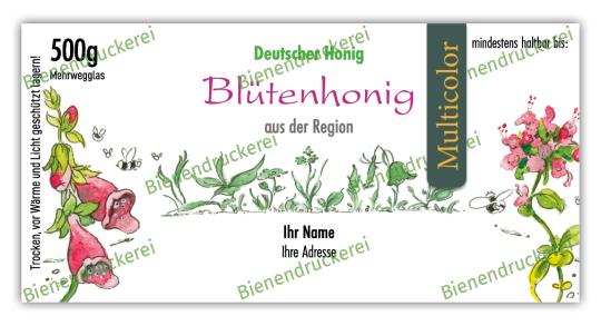Honigglas Etikett Motiv 020 - Multicolor 