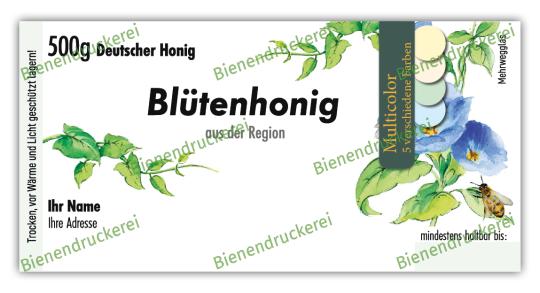 Honigglas Etikett Motiv 024 - Multicolor 