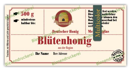 Honigglas Etikett Motiv 030 - Multicolor 