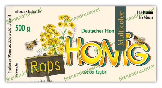 Honigglas Etikett Motiv 033 - Multicolor 