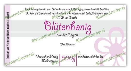 Honigglas Etikett Motiv 074 