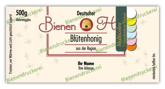 Honigglas Etikett Motiv 190 - Multicolor 