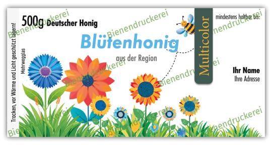 Honigglas Etikett Motiv 337 - Multicolor 