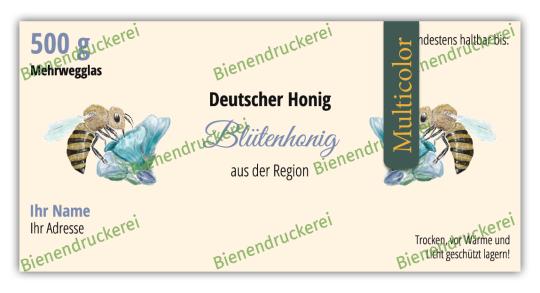 Honigglas Etikett Motiv 400 - Multicolor 
