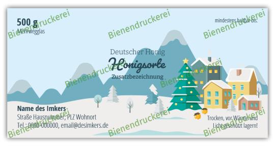 Honigglas Etikett Motiv 210 500g klassisch Nassleim