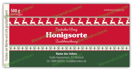 Honigglas Etikett Motiv 215 500g klassisch Nassleim