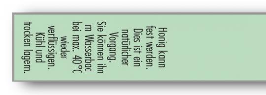 Gewährverschluss 056 grün + Honig kann fest werden. 